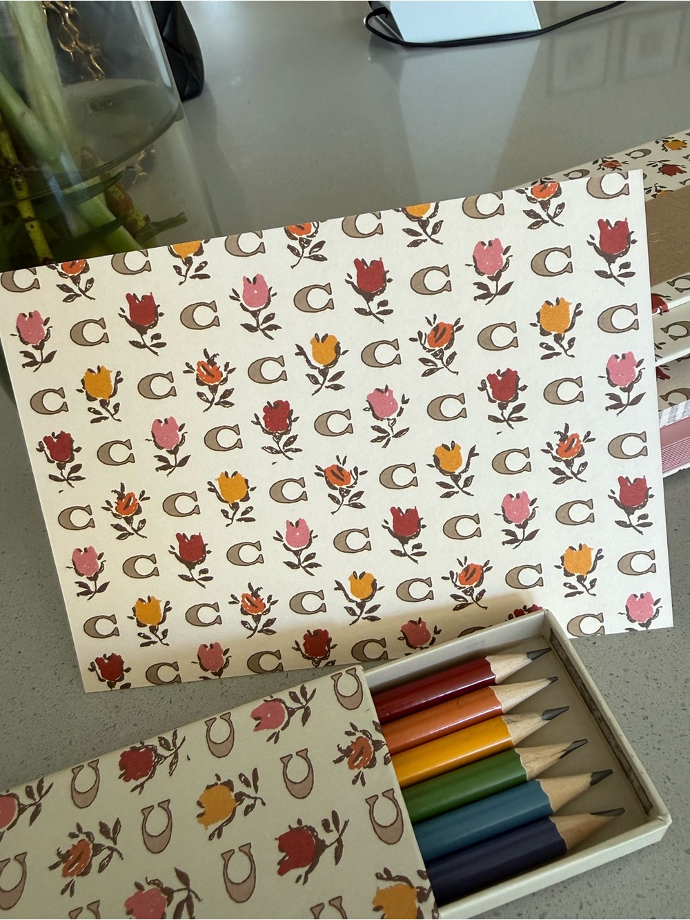 Coach stationary set with colored pencil set bundle new without tags attached - Picture 5 of 11
